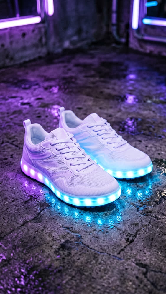 Sneaker concept with luminous soles